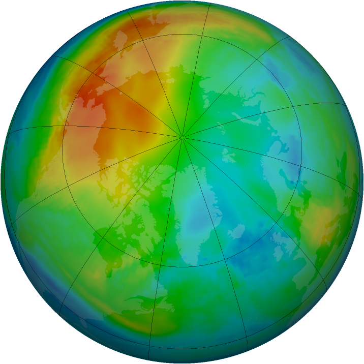 Arctic ozone map for 29 November 1981